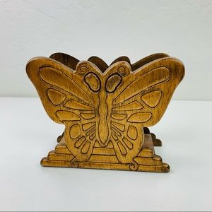 VTG wooden Butterfly Napkin Holder